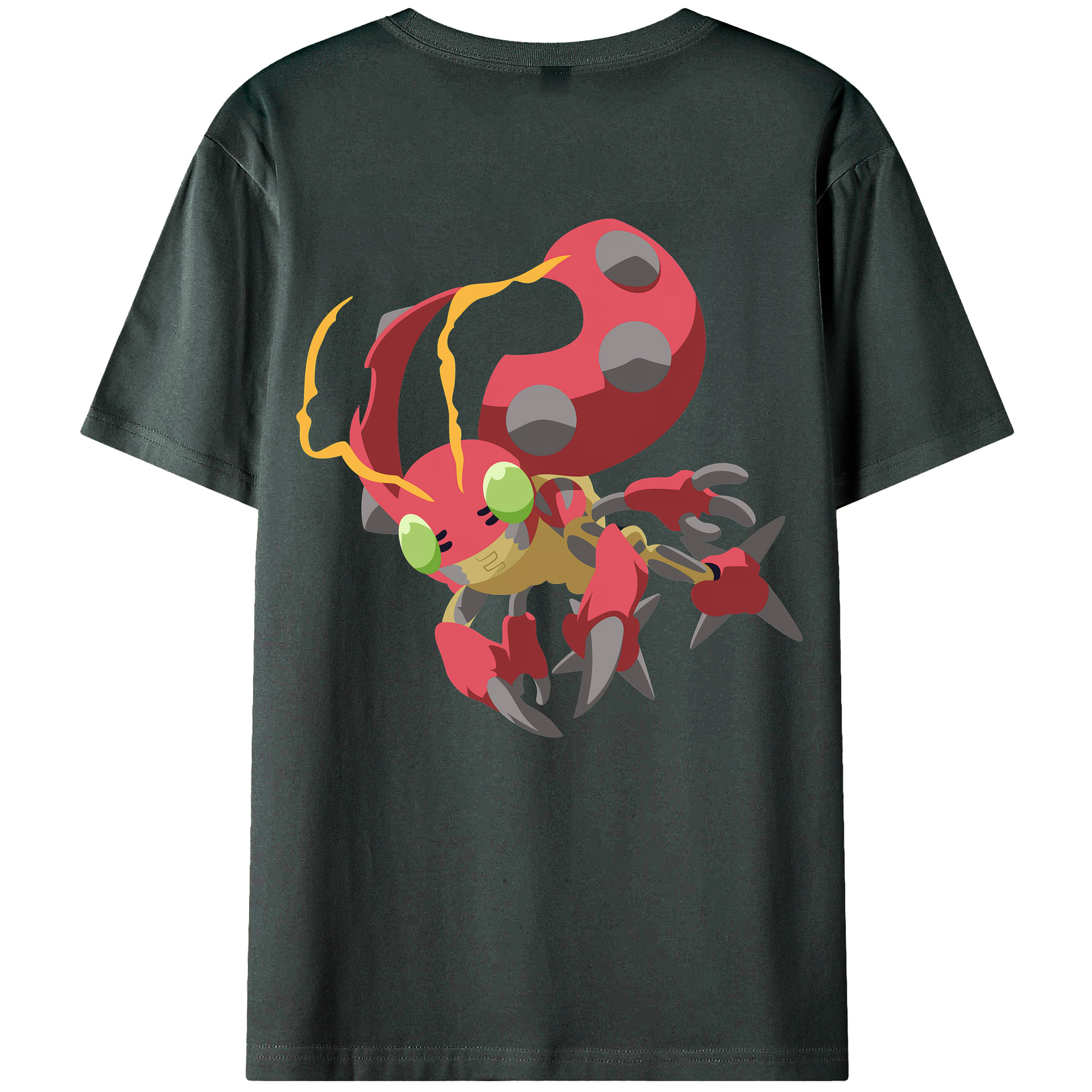 （画像用） Digimon デジタルモンスター/デジモン 綿100％ メンズ半袖Tシャツ（バックプリント） 通気性